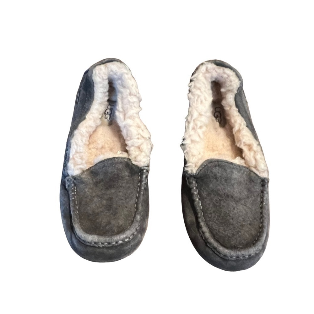 Ugg Women’s Gray Suede Fur Lined Slippers Size 8